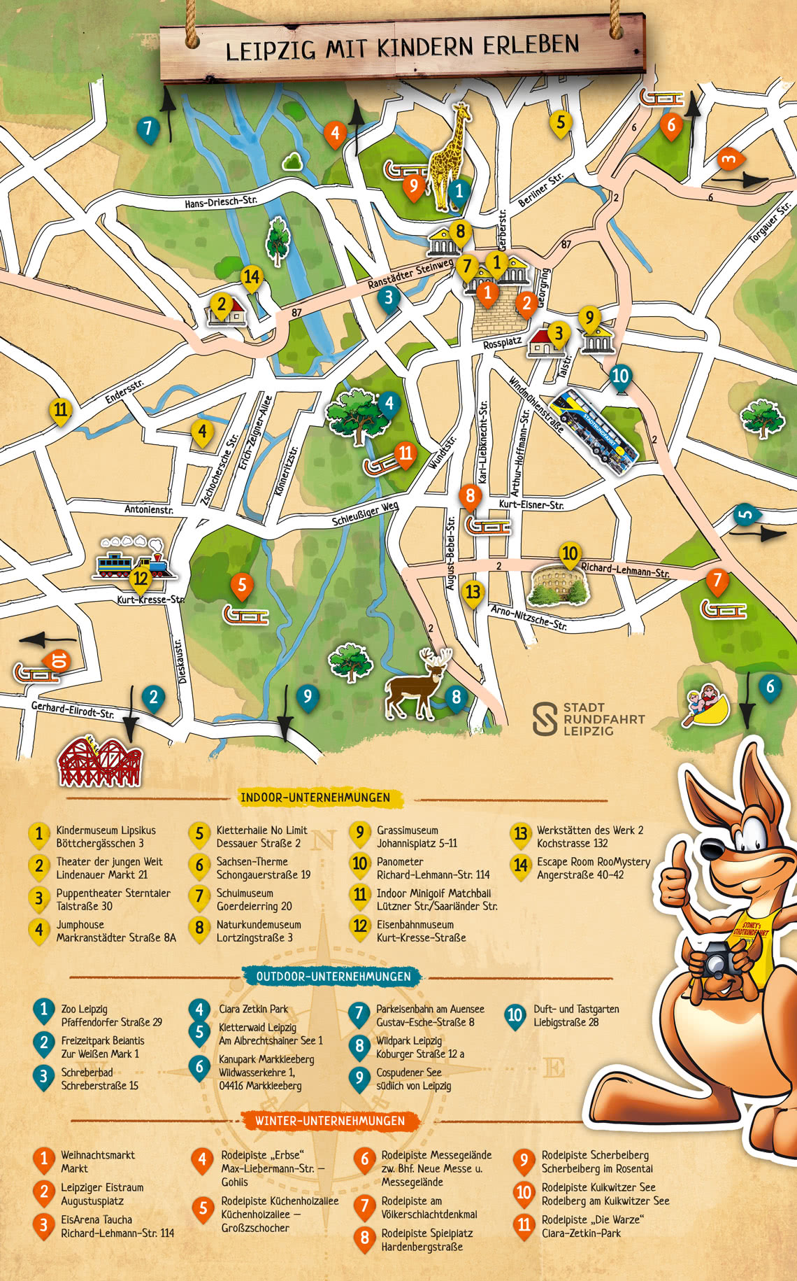 Karte Leipzig mit Kindern erleben